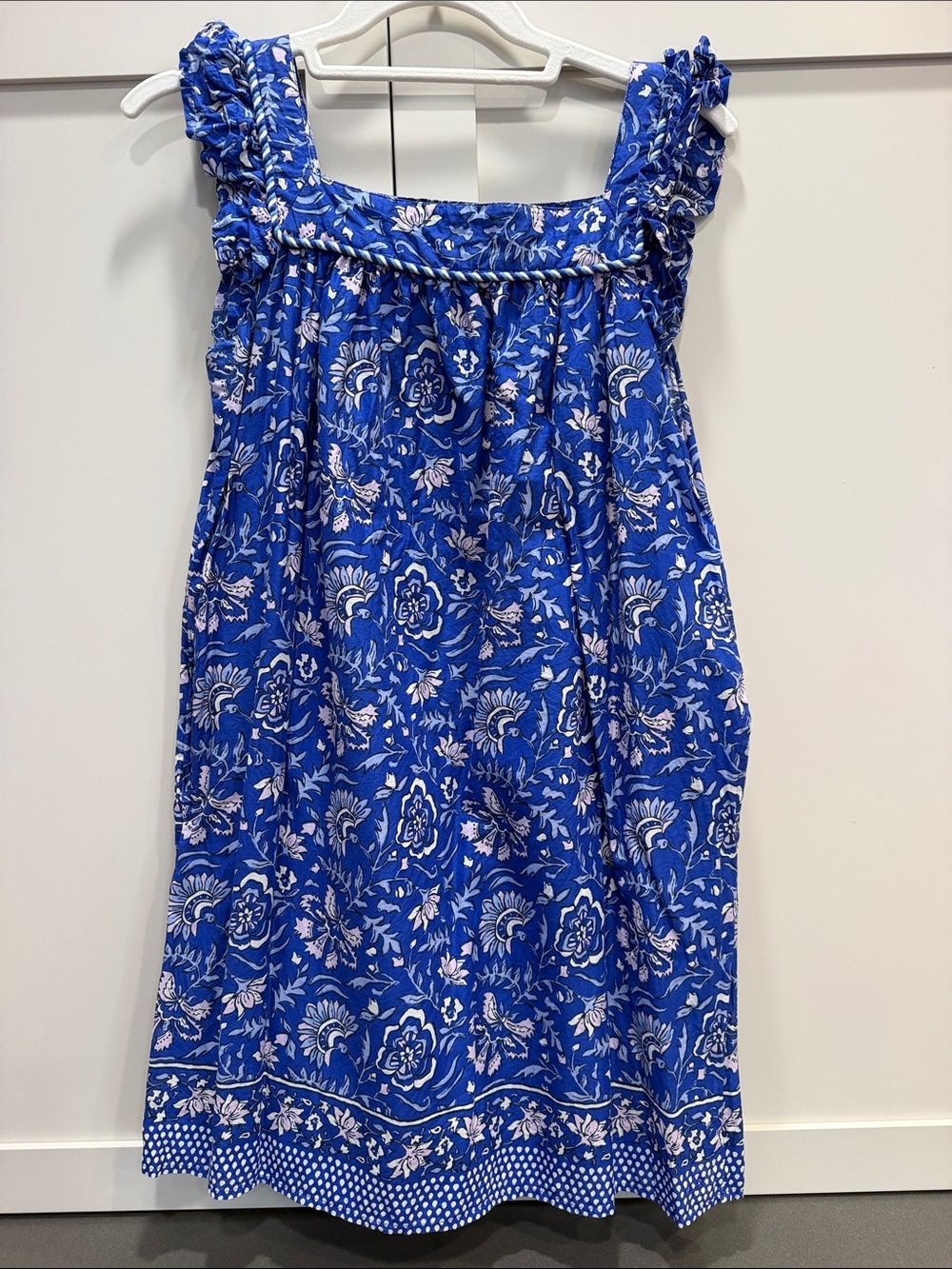Vineyard Vines Girls' Blue Floral Sleeveless Dress Top